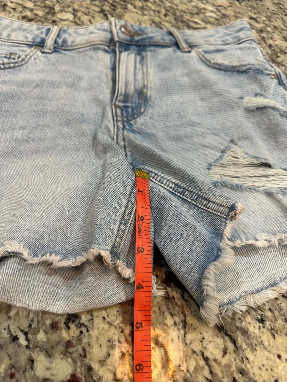 Maurices Light Blue Distressed Denim Jean Shorts